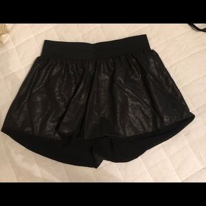 Faux Black Leather Shorts